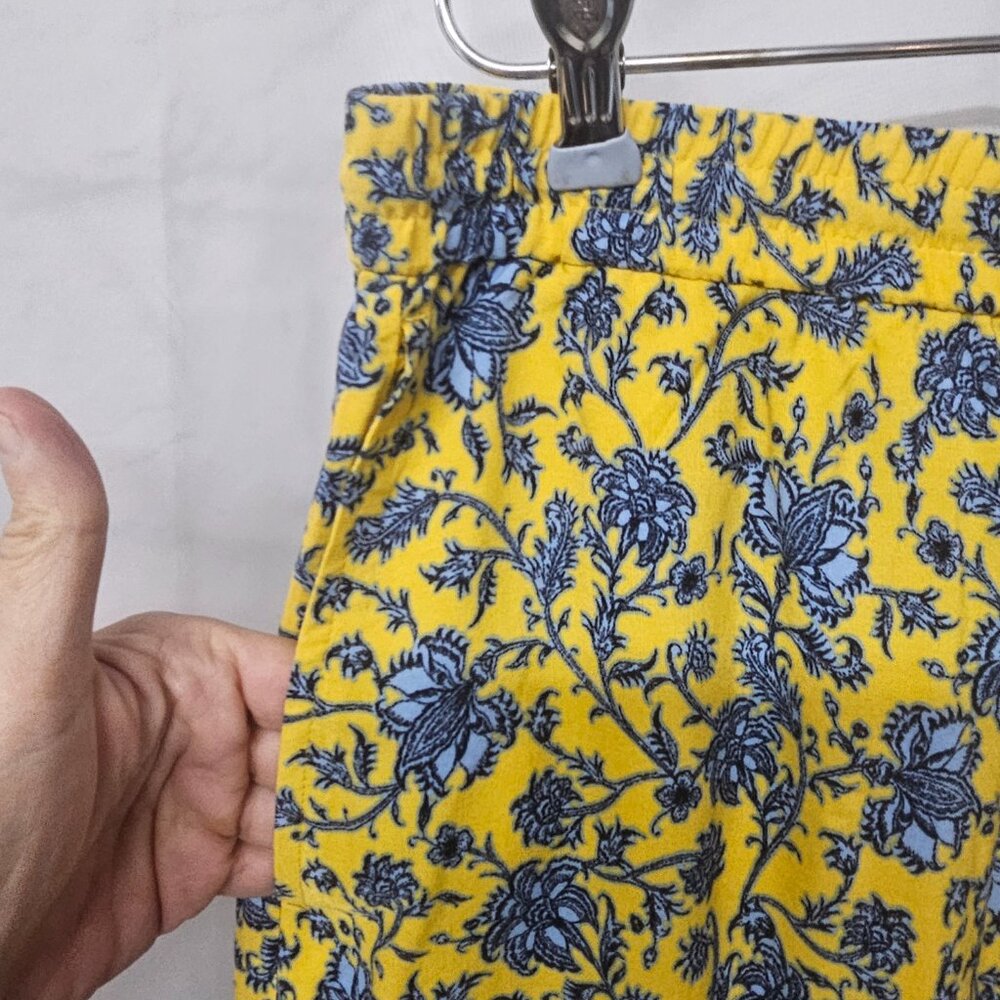 J. Jill Shorts Yellow Blue Boho Tassel Festival Coastal L NWOT - Picture 3 of 11